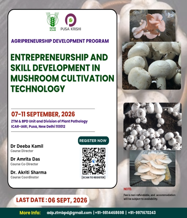 Entrepreneurship & Skill Development in Mushroom Cultivation Technology