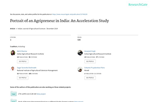 Portraits of an Agripreneurs of India an Accelartion Study