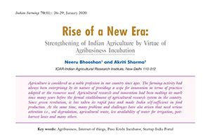 Strengthening of Indian Agriculture by Virtue of Agribusiness Incubation