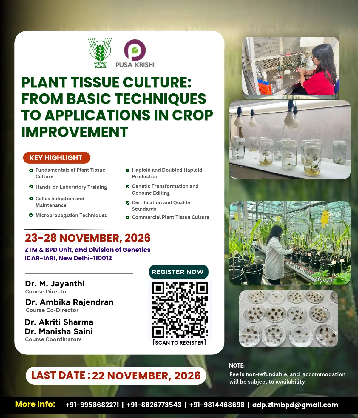 Plant Tissue Culture: From Basic Techniques to Applications in Crop Improvement